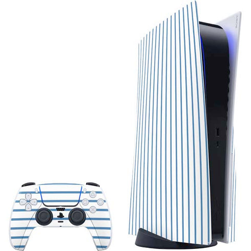 Blue and White Stripes PlayStation PS5 Skins